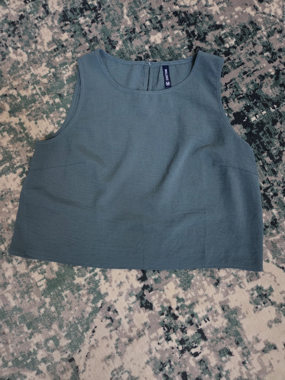 Teal Sleeveless Cropped Top